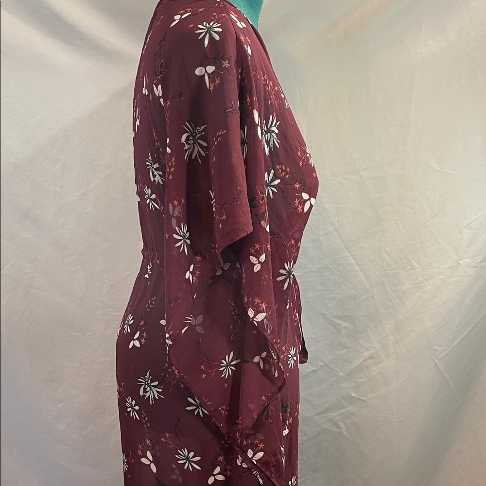 Free Press Burgundy Floral Kimono - Picture 6 of 10